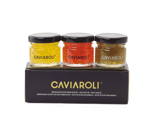 CAVIAROLI Arbequina + Bitxo + Alfàbrega Pack 3x20g