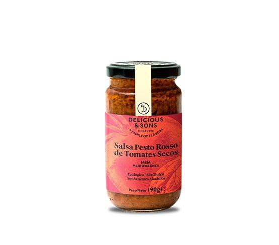 DELICIOUS & SONS Salsa Pesto Rosso de Tomates Secos Ecológica 190g