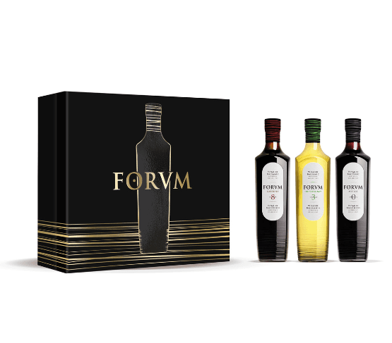 FORVM Pack Regalo Vinagre Cabernet Sauvignon, Chardonnay y Merlot 3 Botellas de 250ml