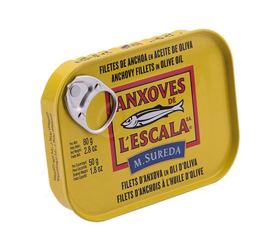 ANXOVES DE L'ESCALA Filetes de anchoa en aceite de oliva 80g