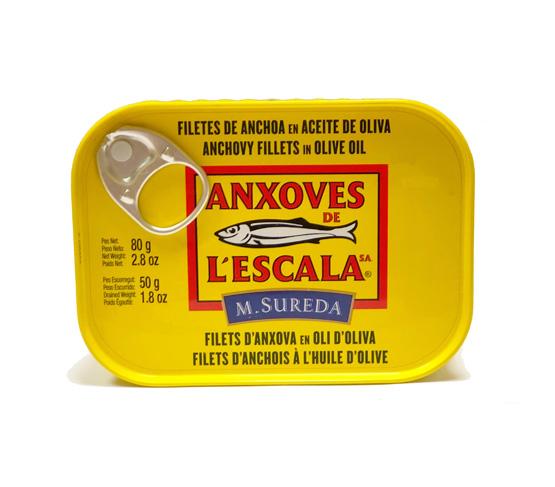 ANXOVES DE L'ESCALA Filetes de anchoa en aceite de oliva 80g